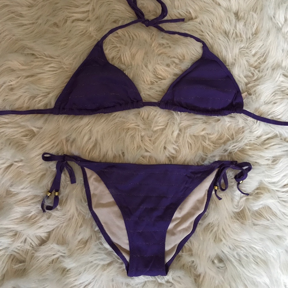 Purple bikini set.